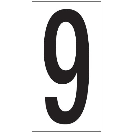 Bsc Preferred 3-1/2'' ''9'' Vinyl Warehouse Number Labels, 50PK BUY00021760